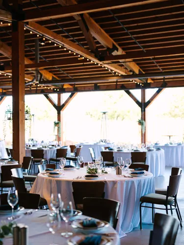 Rustic Wooden Barn Reception Hall Setup