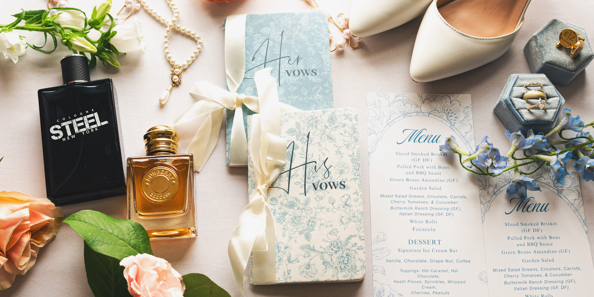 Bride and groom his and hers vows